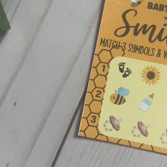 Bee Lotto Scratch Game--Baby Lottery Game-Diaper Raffle Ticket-Custom Baby Game-Baby Shower Reveal-Scratch Off Game-Scratch and Win