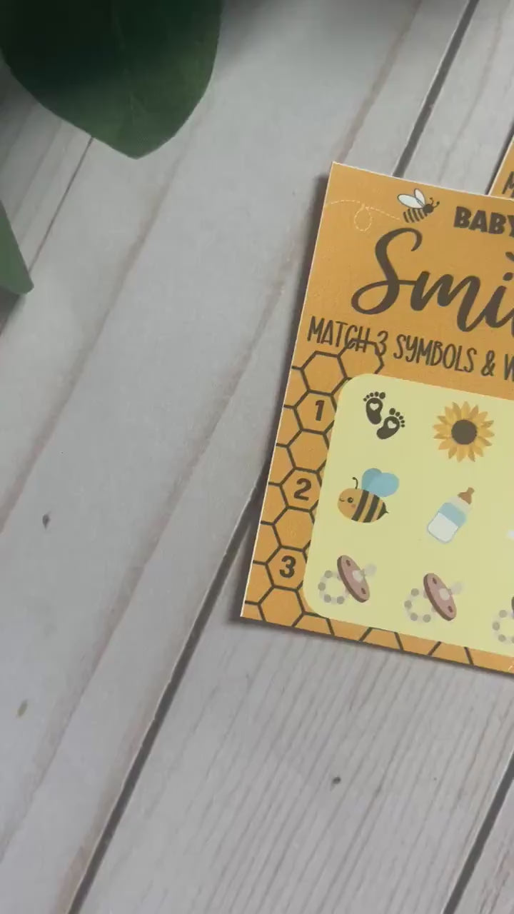 Bee Lotto Scratch Game--Baby Lottery Game-Diaper Raffle Ticket-Custom Baby Game-Baby Shower Reveal-Scratch Off Game-Scratch and Win