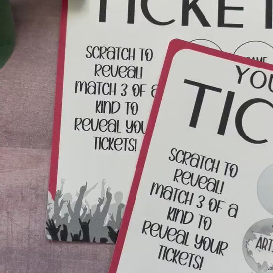 Ticket Scratch and Match Card-- Concert Ticket-Custom Concert-Concert Gift-Scratch Off Card-Ticket Gift-Scratch Card-Event Ticket Card