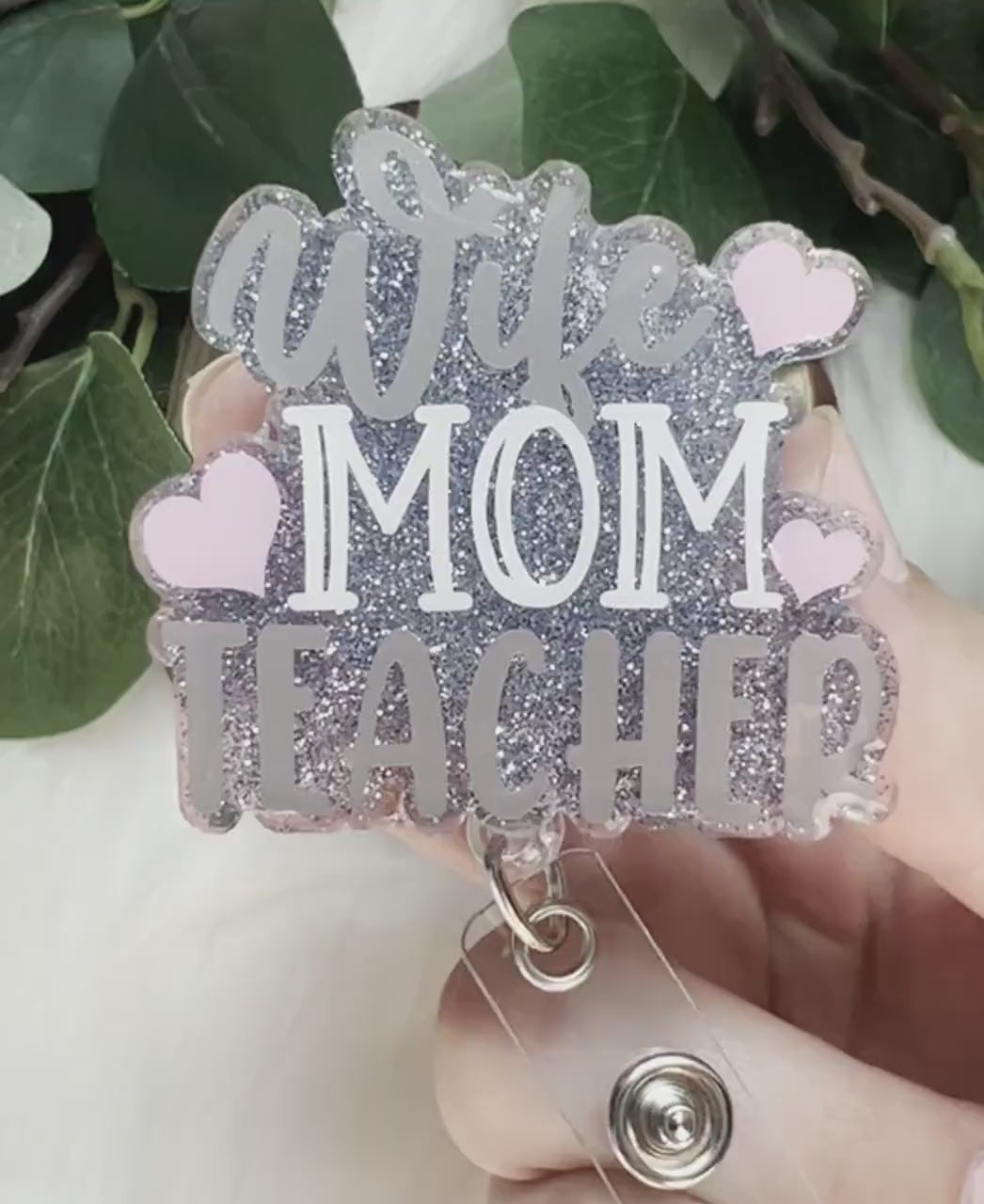 Wife Mom Teacher Badge Reel-- Teacher Badge Reel-Teacher Appreciation-Teacher Badge Holder-First Year Teacher Gifts-Back To School Gifts