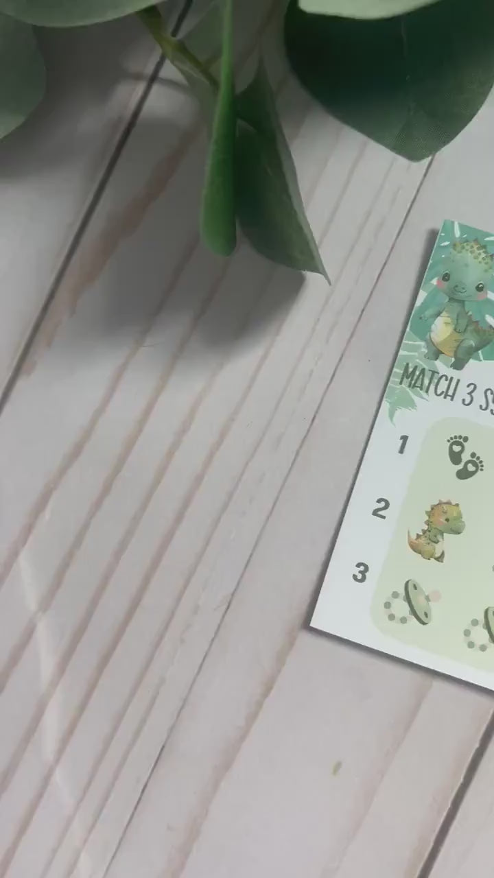 Boy Dinosaur Lotto Scratch Game--Baby Lottery Game-Diaper Raffle Ticket-Custom Baby Game-Baby Shower Reveal-Scratch Off Game-Scratch and Win