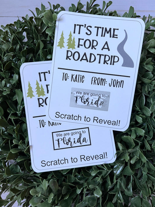 Road Trip Scratch Off Ticket--Secret Message-Vacation Reveal-Surprise Trip Ticket-Family Trip 2022-Trip Reveal Puzzle-Graduation Trip