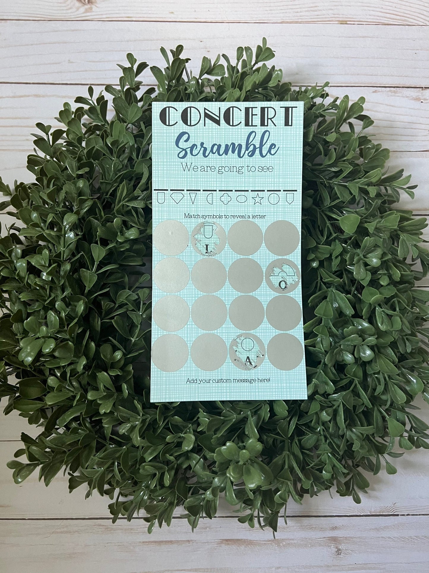 Concert Scramble Scratch Ticket-- Concert Ticket-Custom Concert-Concert Gift-Scratch Off Card-Unscramble Words-Scratch Card-Birthday Concert