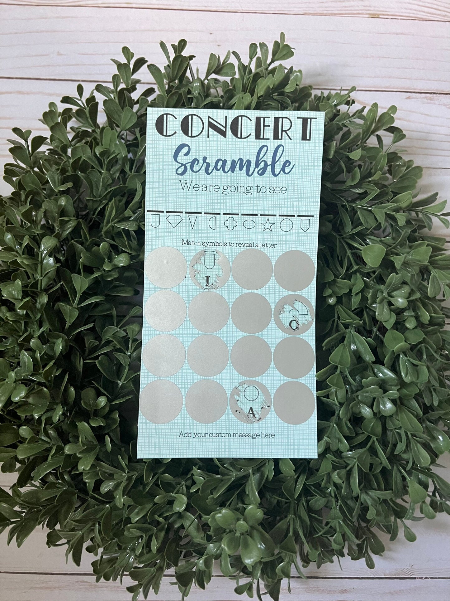 Concert Scramble Scratch Ticket-- Concert Ticket-Custom Concert-Concert Gift-Scratch Off Card-Unscramble Words-Scratch Card-Birthday Concert