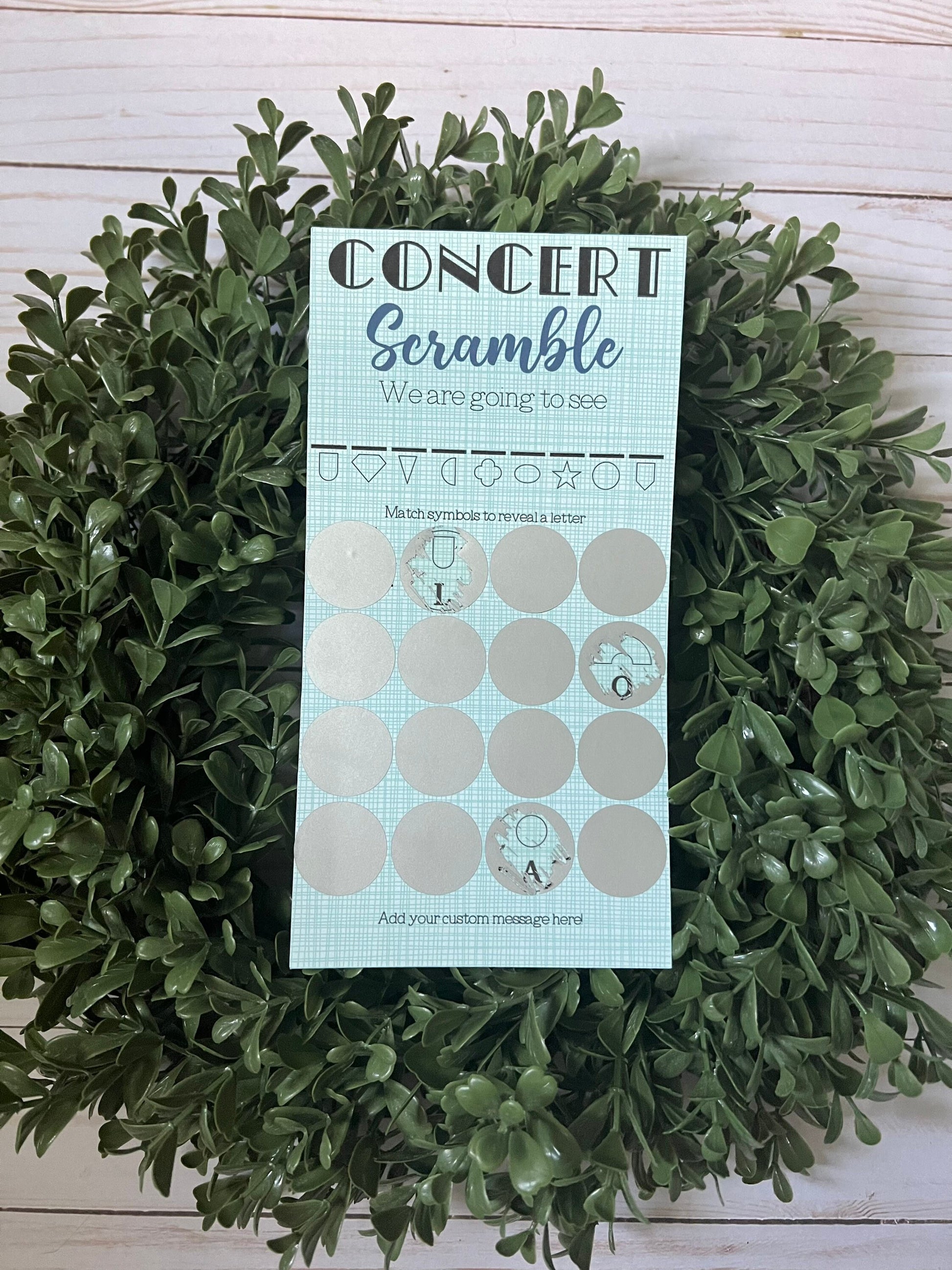 Concert Scramble Scratch Ticket-- Concert Ticket-Custom Concert-Concert Gift-Scratch Off Card-Unscramble Words-Scratch Card-Birthday Concert