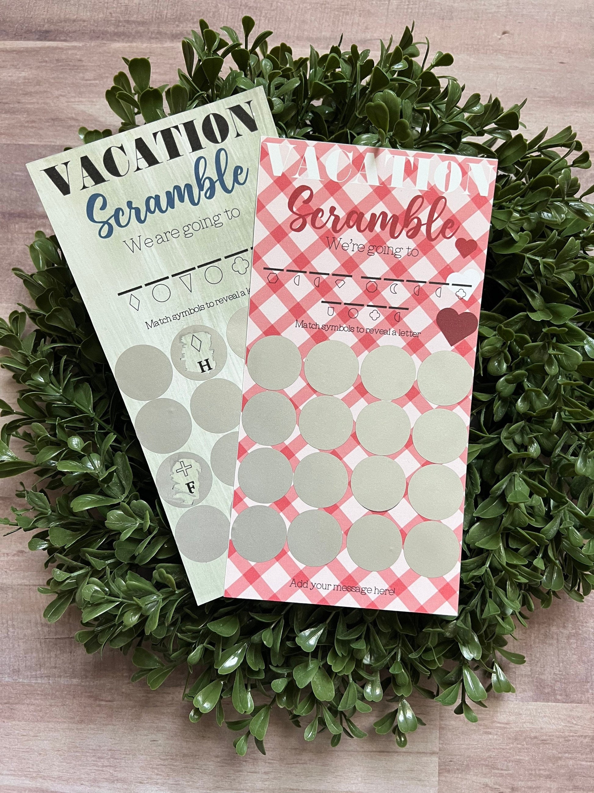 Vacation Scramble Scratch Ticket-- Vacation Reveal-Custom Vacation-Trip Gift-Scratch Off Card-Unscramble Words-Scratch Card-Birthday Trip