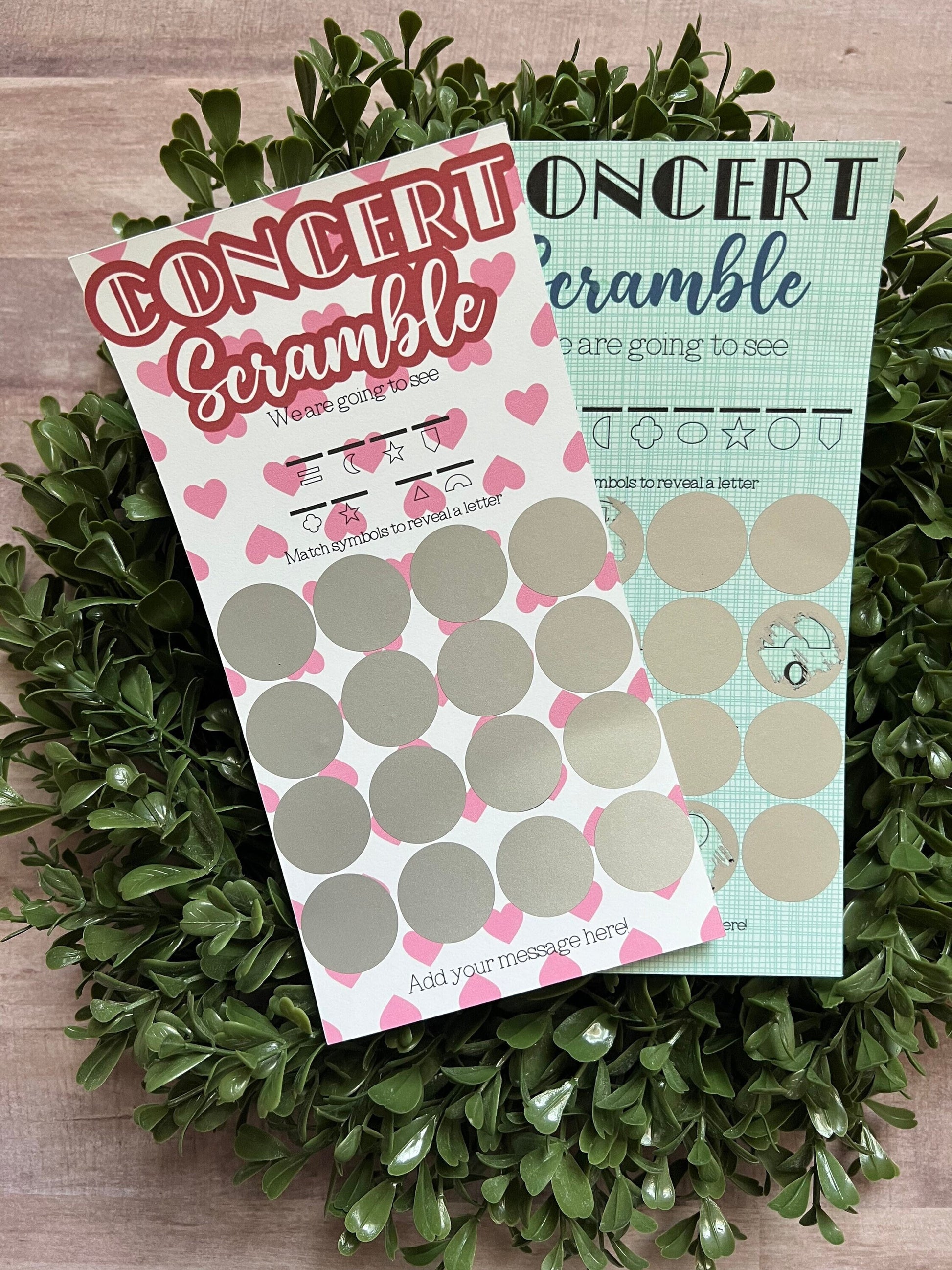 Concert Scramble Scratch Ticket-- Concert Ticket-Custom Concert-Concert Gift-Scratch Off Card-Unscramble Words-Scratch Card-Birthday Concert