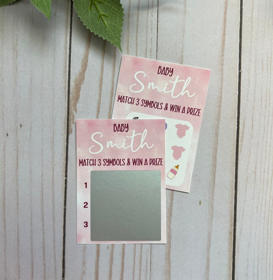 Baby Girl Lotto Scratch Game--Baby Lottery Game-Diaper Raffle Ticket-Custom Baby Game-Baby Shower Reveal-Scratch Off Game-Scratch and Win