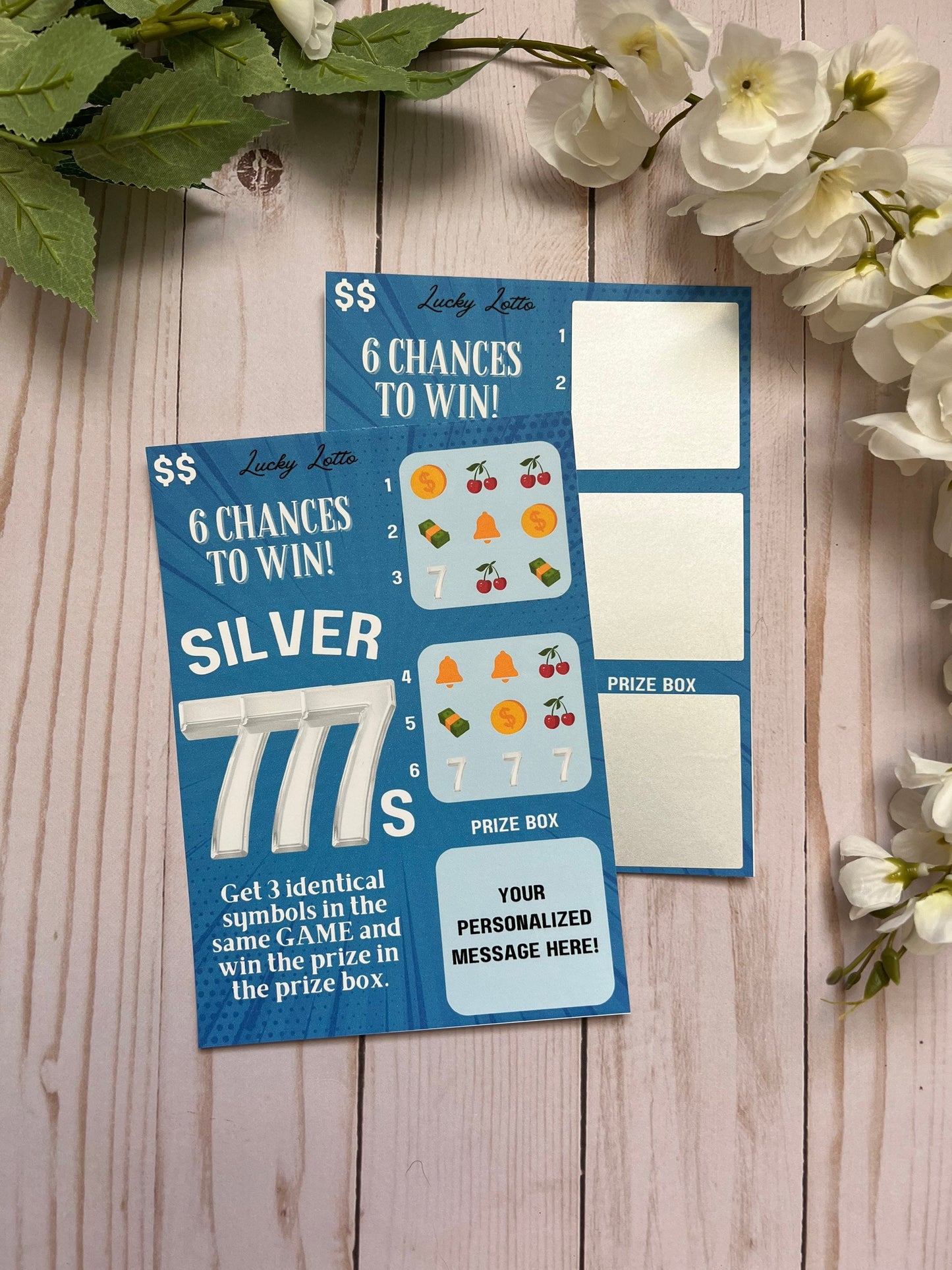 Silver Sevens Scratch Ticket-- Scratch Card-Scratch Off Card-Secret Message-Baby Reveal Ideas-Secret Message Card-Surprise Trip Ticket