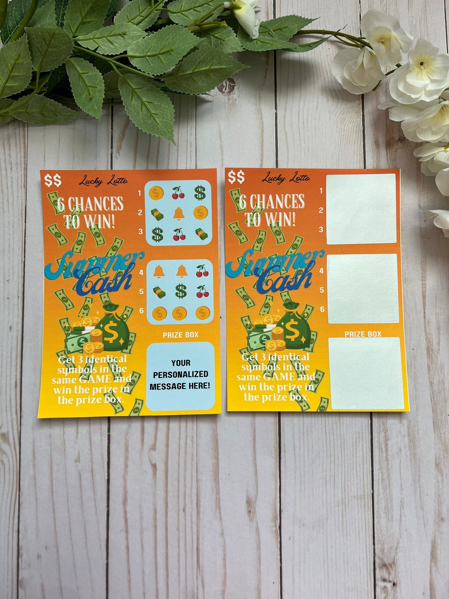 Summer Cash Scratch Ticket-- Scratch Card-Scratch Off Card-Secret Message-Baby Reveal Ideas-Secret Message Card-Surprise Trip Ticket