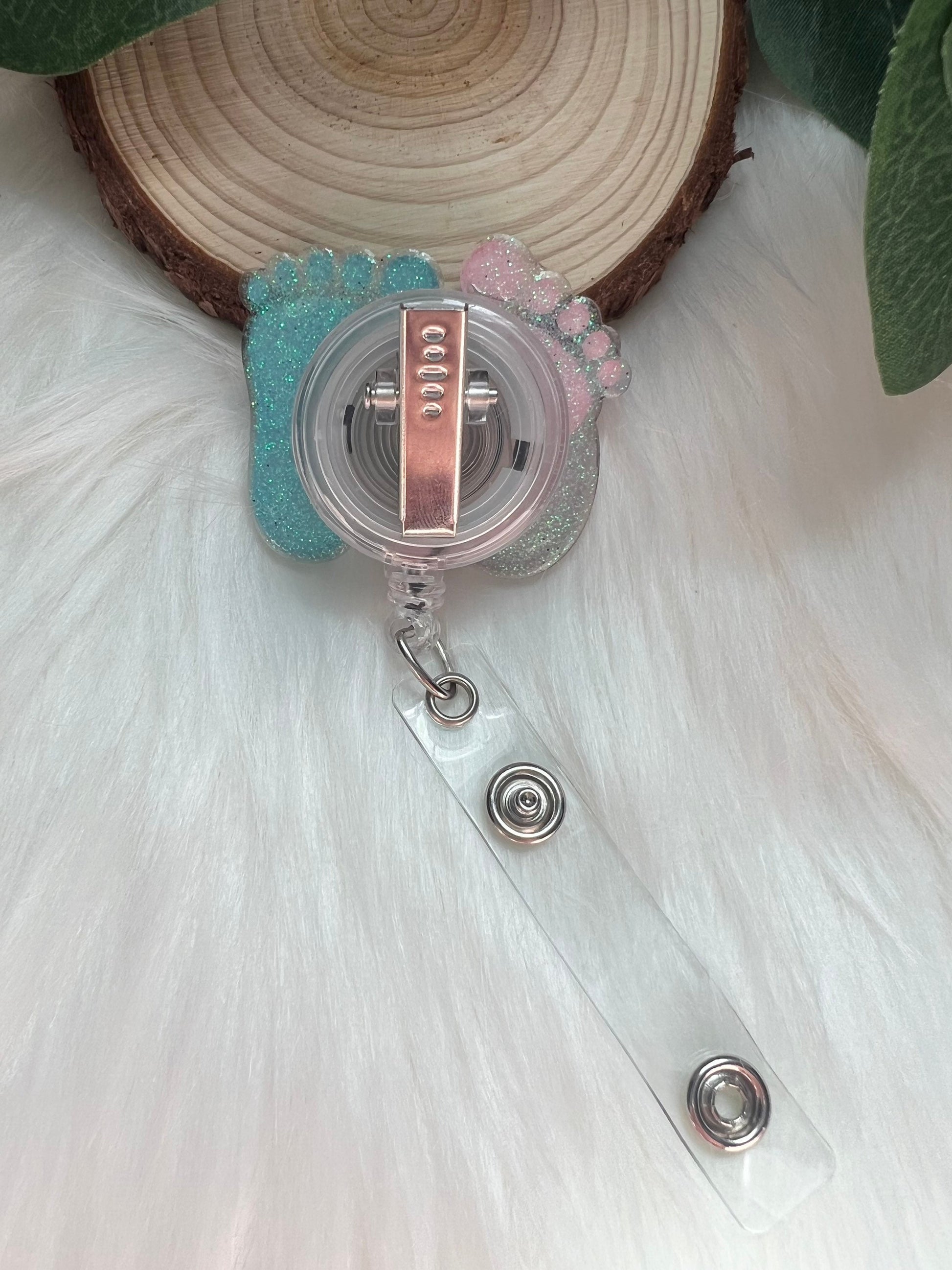 OB Badge Reel--Medical Badge Reel-Gynecologist Gift-Medical School Graduation-Baby Catcher Gift-Stocking Stuffers-Baby Feet Badge