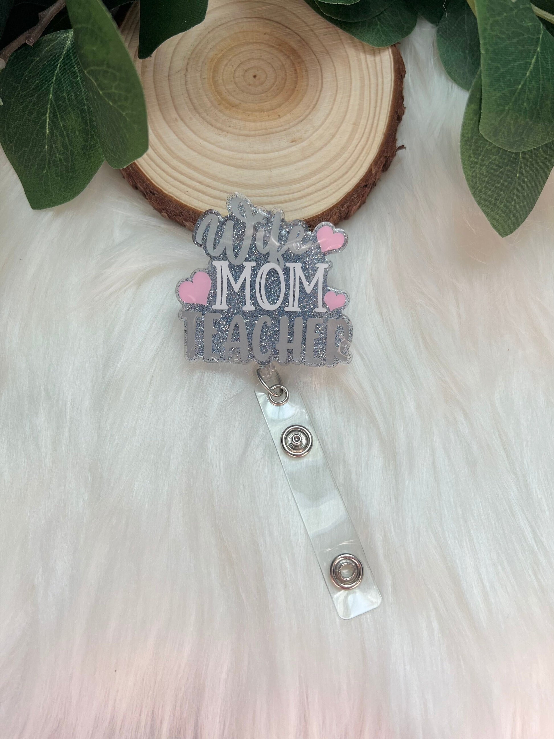 Wife Mom Teacher Badge Reel-- Teacher Badge Reel-Teacher Appreciation-Teacher Badge Holder-First Year Teacher Gifts-Back To School Gifts