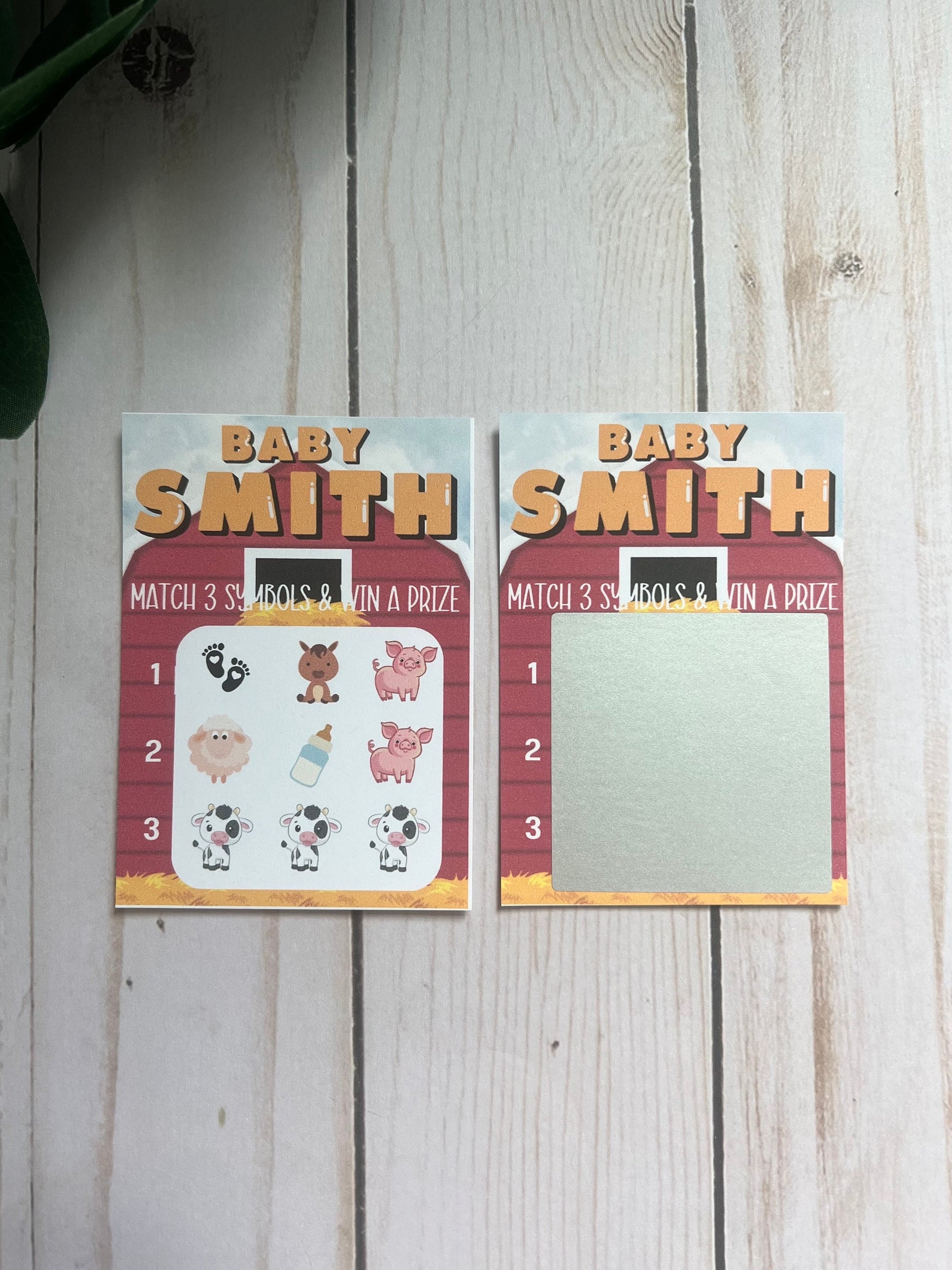 Farm Animals Lotto Scratch Game--Baby Lottery Game-Diaper Raffle Ticket-Custom Baby Game-Baby Shower Reveal-Scratch Off Game-Scratch and Win