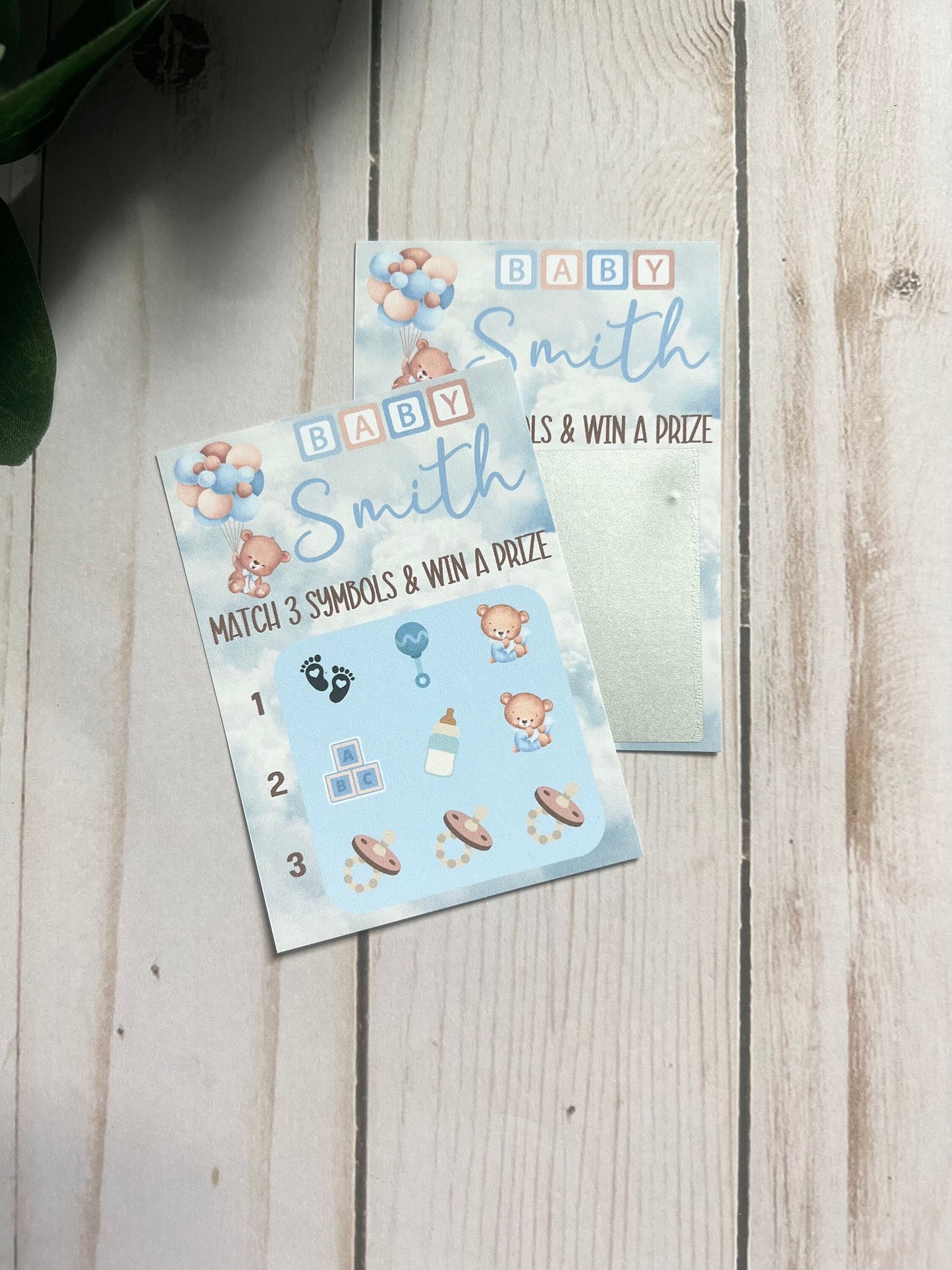 Boy Teddy Bear Scratch Game--Baby Lottery Game-Diaper Raffle Ticket-Custom Baby Game-Baby Shower Reveal-Scratch Off Game-Scratch and Win