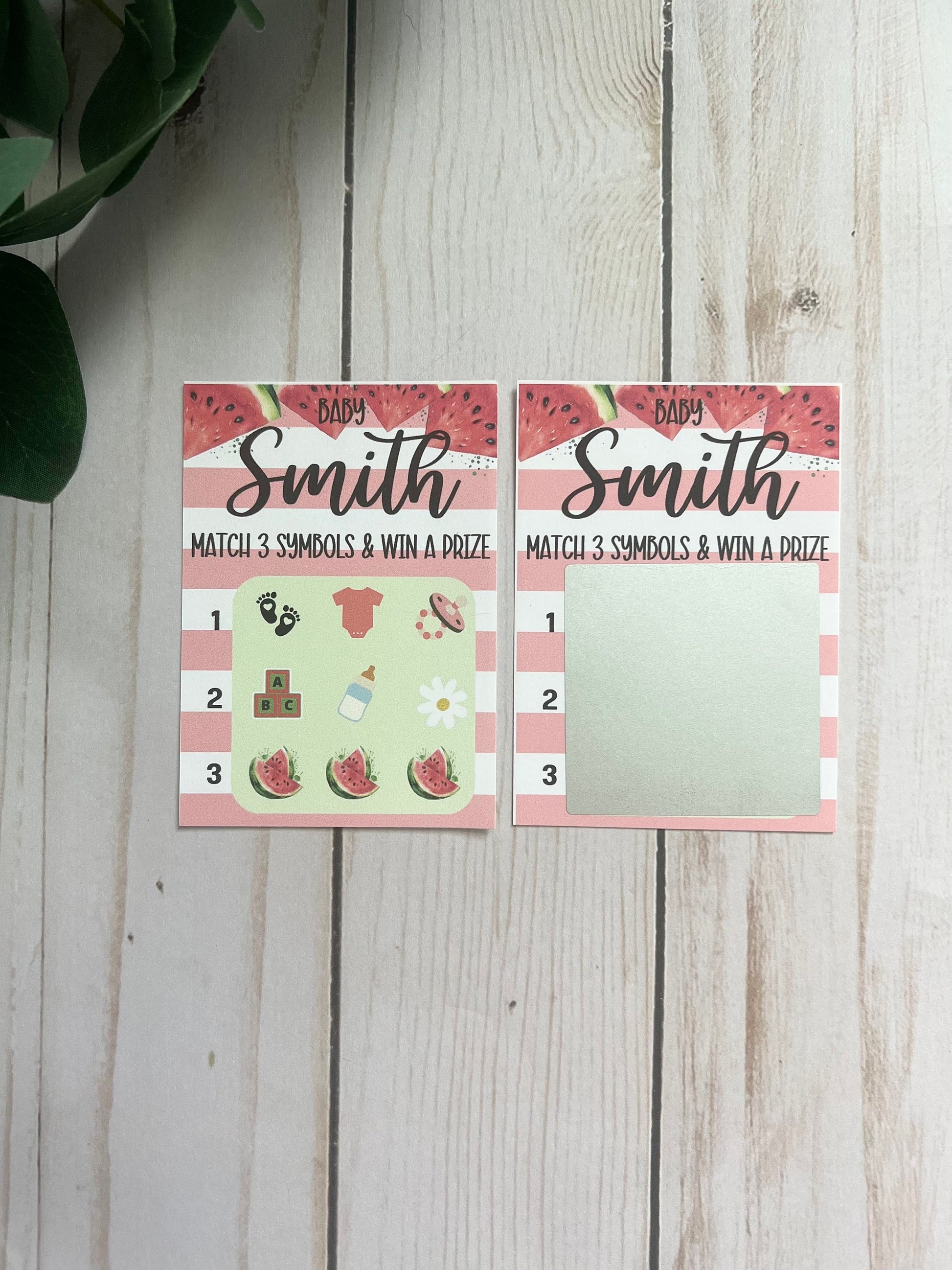 Watermelon Lotto Scratch Game--Baby Lottery Game-Diaper Raffle Ticket-Custom Baby Game-Baby Shower Reveal-Scratch Off Game-Scratch and Win