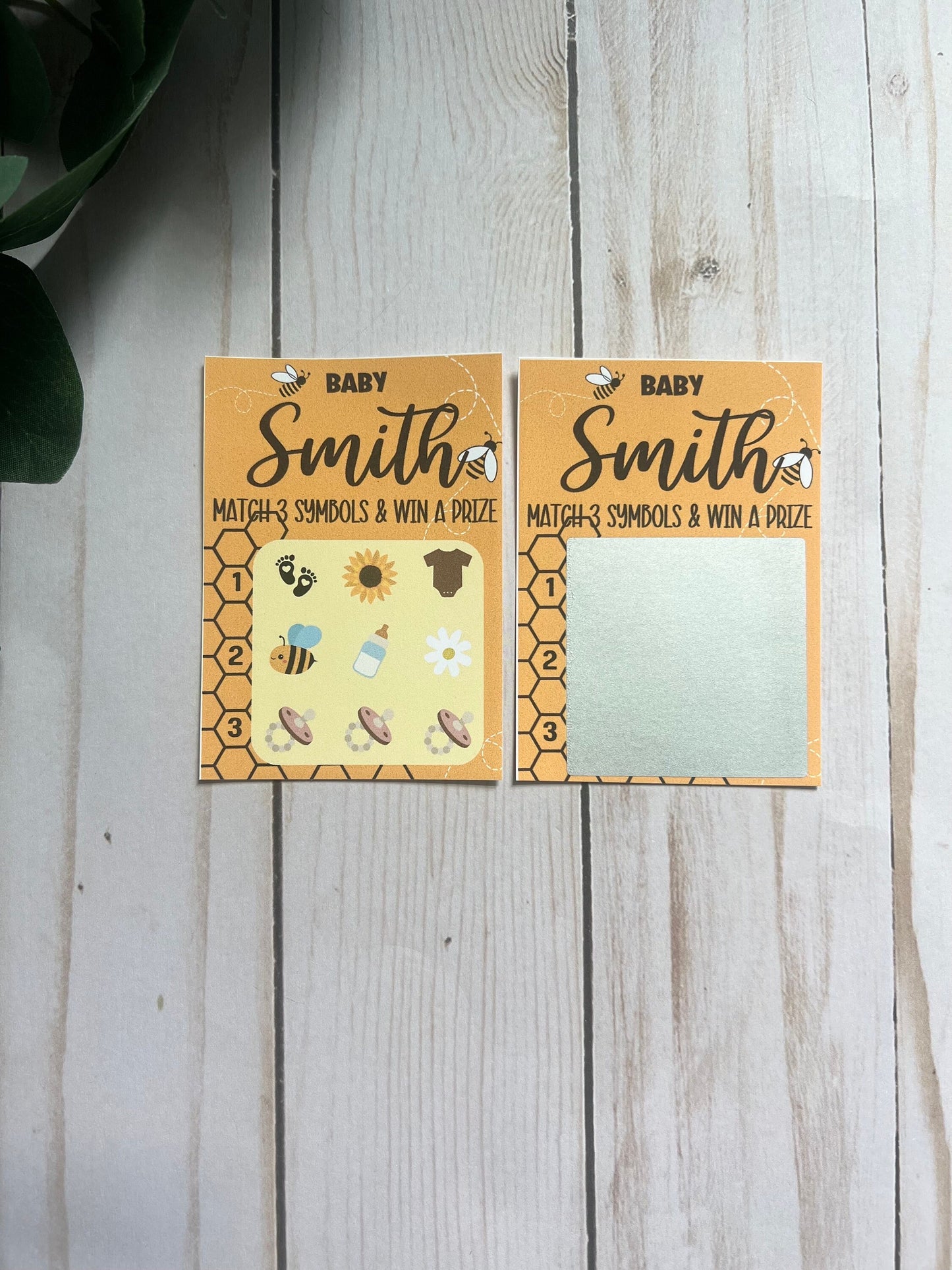 Bee Lotto Scratch Game--Baby Lottery Game-Diaper Raffle Ticket-Custom Baby Game-Baby Shower Reveal-Scratch Off Game-Scratch and Win