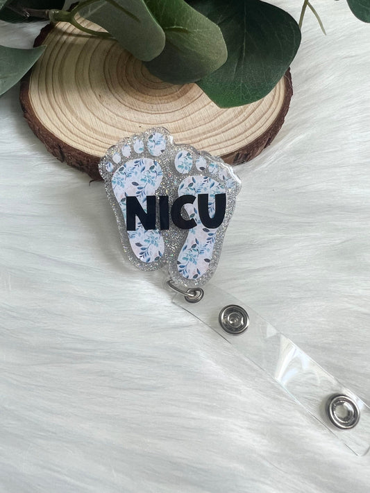 NICU Badge Reel--Medical Badge Reel-Medical School Graduation-Baby Catcher Gift-Stocking Stuffers-Baby Feet Badge-NICU Nurse Gift-Baby Feet
