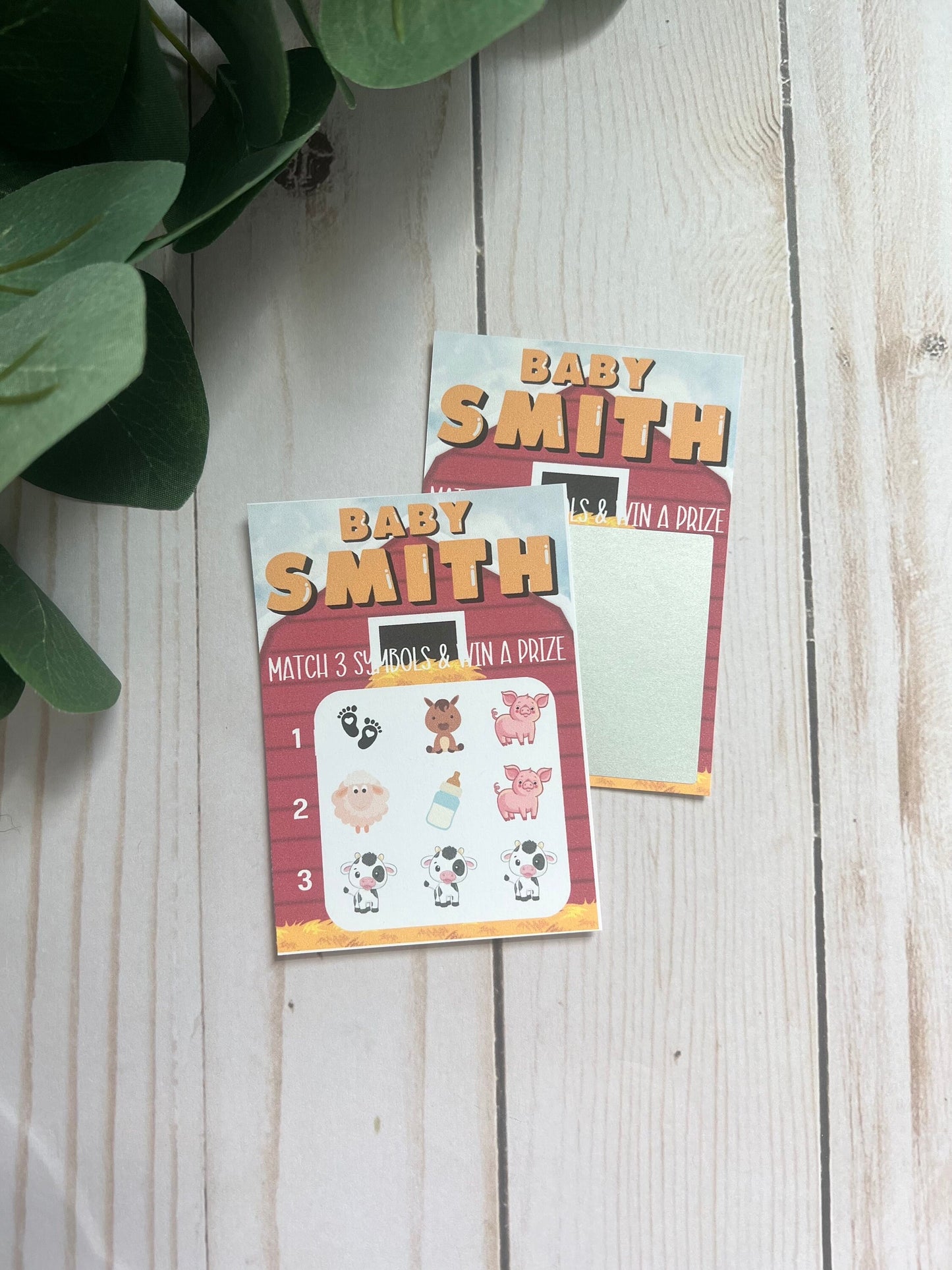 Farm Animals Lotto Scratch Game--Baby Lottery Game-Diaper Raffle Ticket-Custom Baby Game-Baby Shower Reveal-Scratch Off Game-Scratch and Win