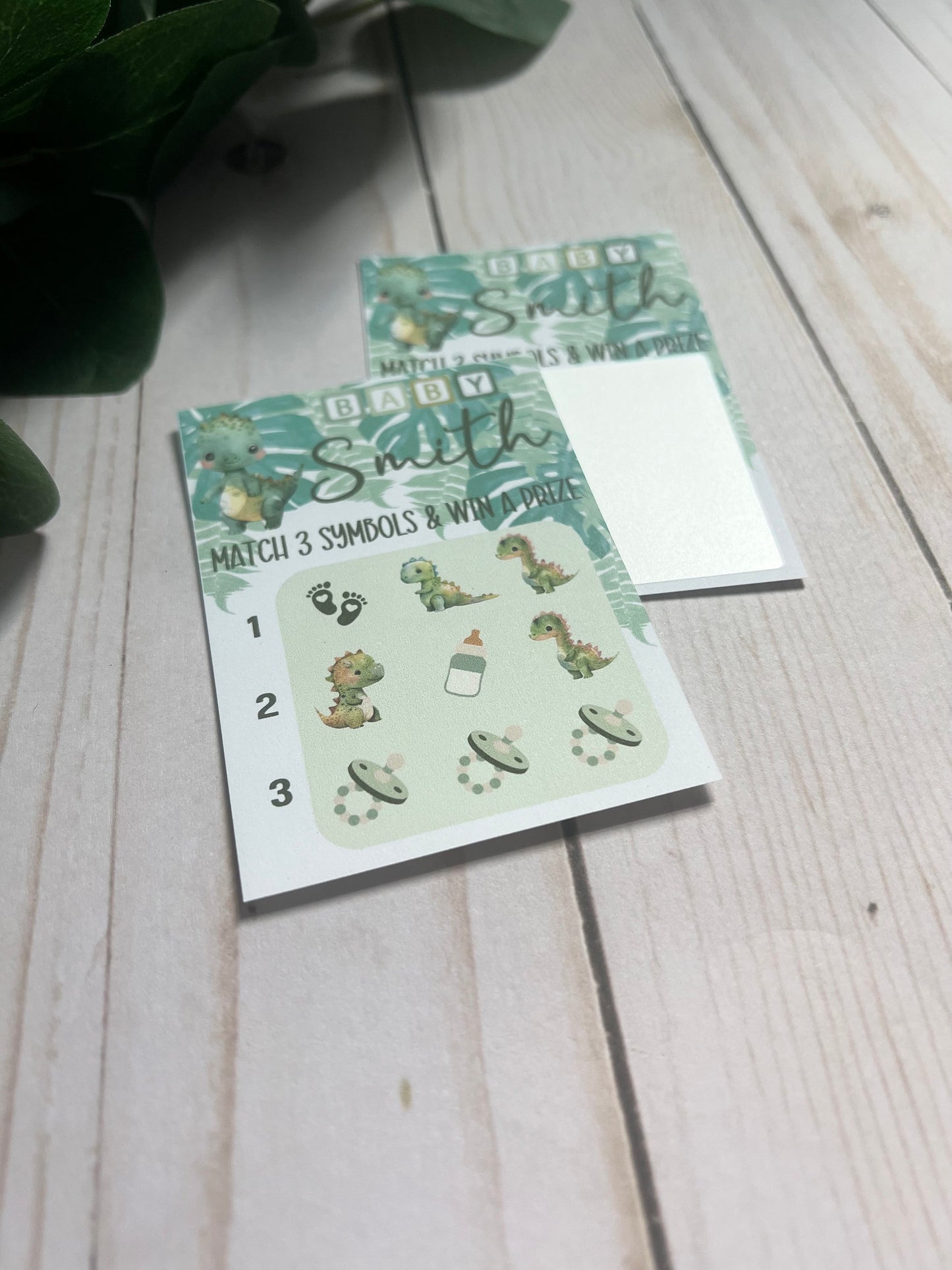 Boy Dinosaur Lotto Scratch Game--Baby Lottery Game-Diaper Raffle Ticket-Custom Baby Game-Baby Shower Reveal-Scratch Off Game-Scratch and Win