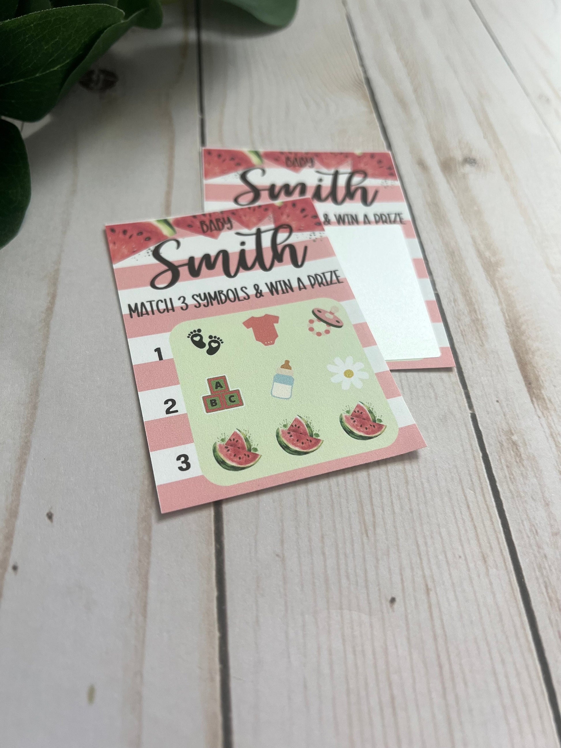 Watermelon Lotto Scratch Game--Baby Lottery Game-Diaper Raffle Ticket-Custom Baby Game-Baby Shower Reveal-Scratch Off Game-Scratch and Win