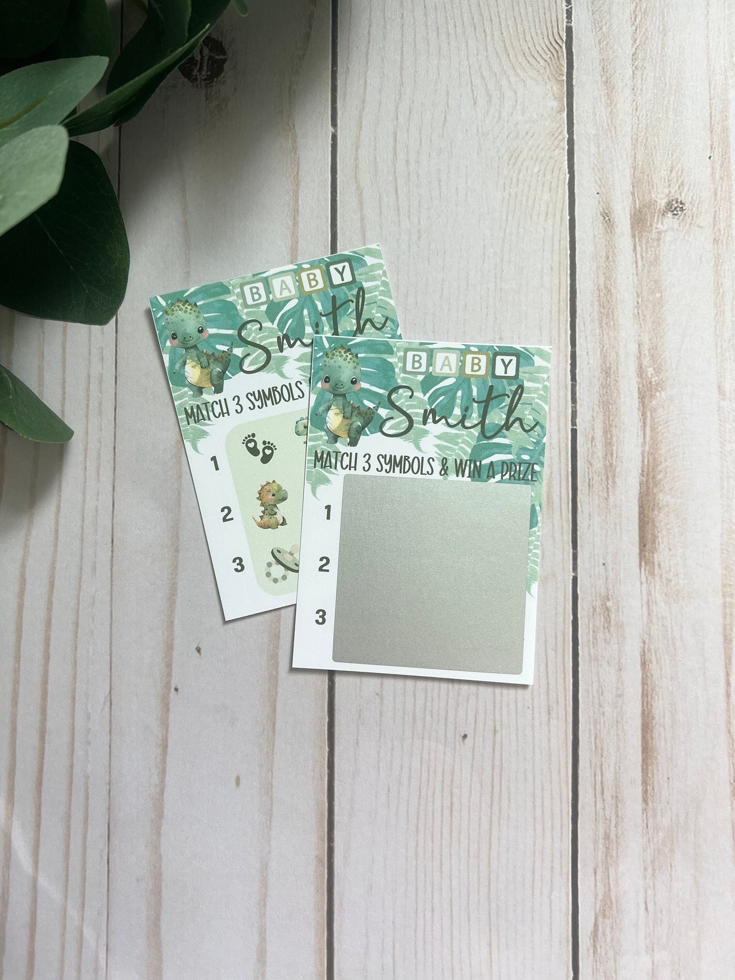 Boy Dinosaur Lotto Scratch Game--Baby Lottery Game-Diaper Raffle Ticket-Custom Baby Game-Baby Shower Reveal-Scratch Off Game-Scratch and Win