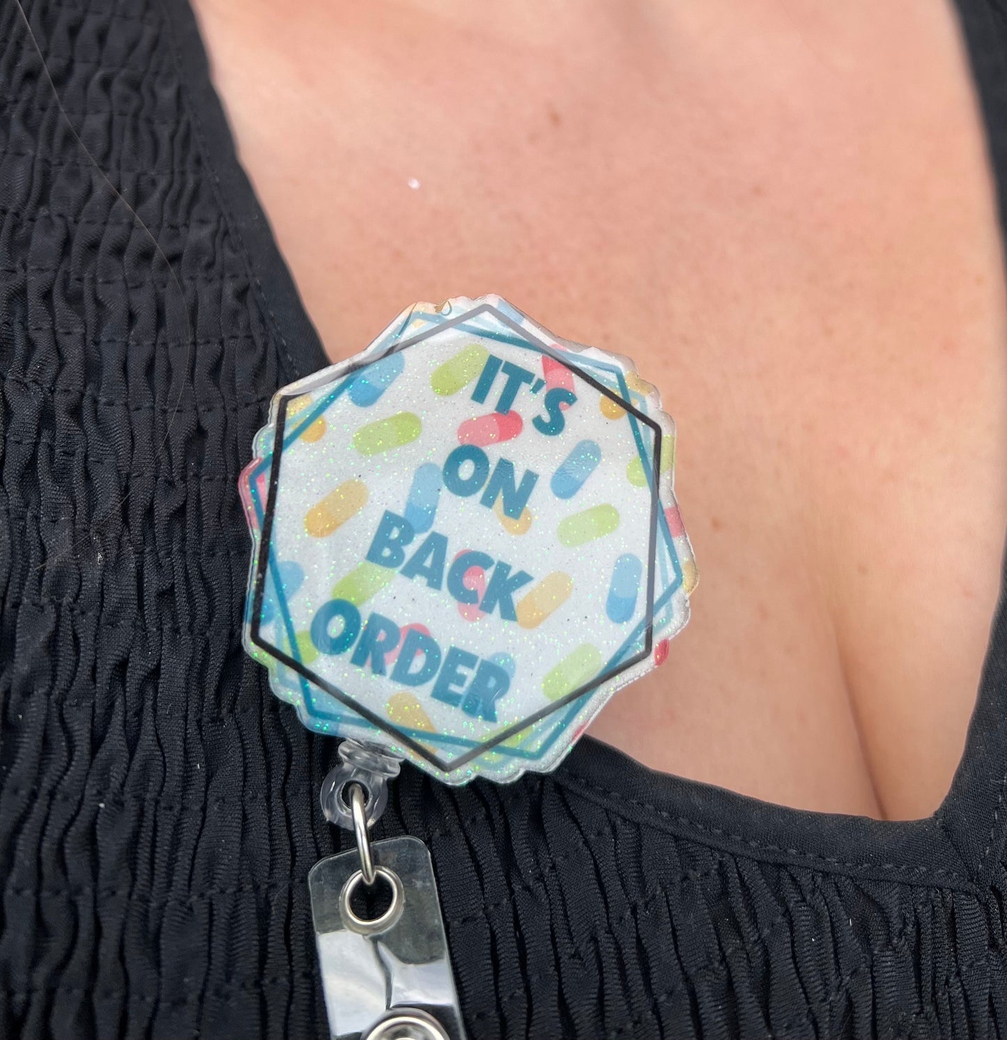On Back Order Badge Reel-- Pharmacy Badge Reel-Pill Badge Reel-Pharmacy Technician Gift-RX Badge Reel-Pharmacist Badge Gift-Pharmacy Grad