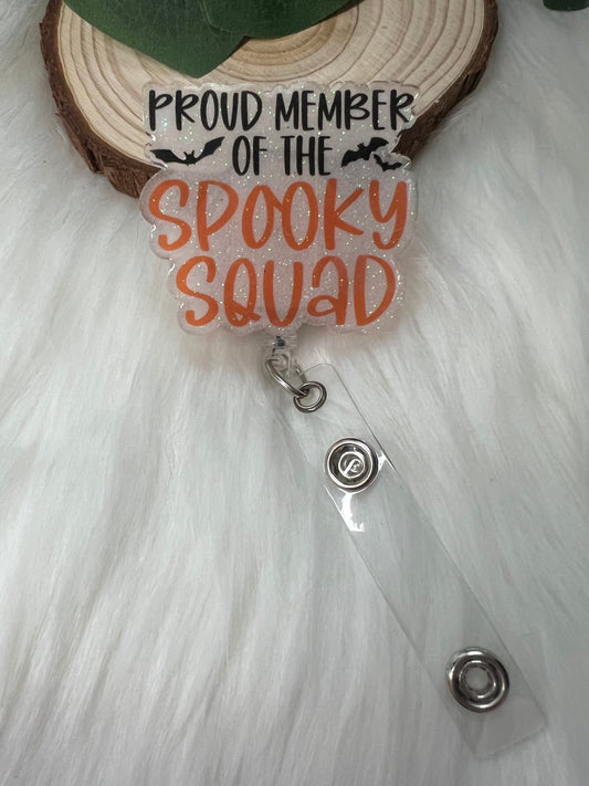 Spooky Squad Badge Reel--Halloween Badge Reel-Nurse Badge Reel-Fall Badge Reel-Glitter Badge Reel-Festive Badge Reel-Stocking Stuffer