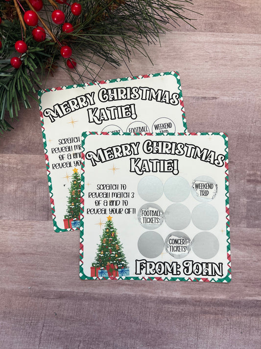 Christmas Plaid Scratch and Match Card-- Concert Ticket-Custom Concert-Concert Gift-Christmas Gift Reveal-Ticket Gift-Event Ticket Card