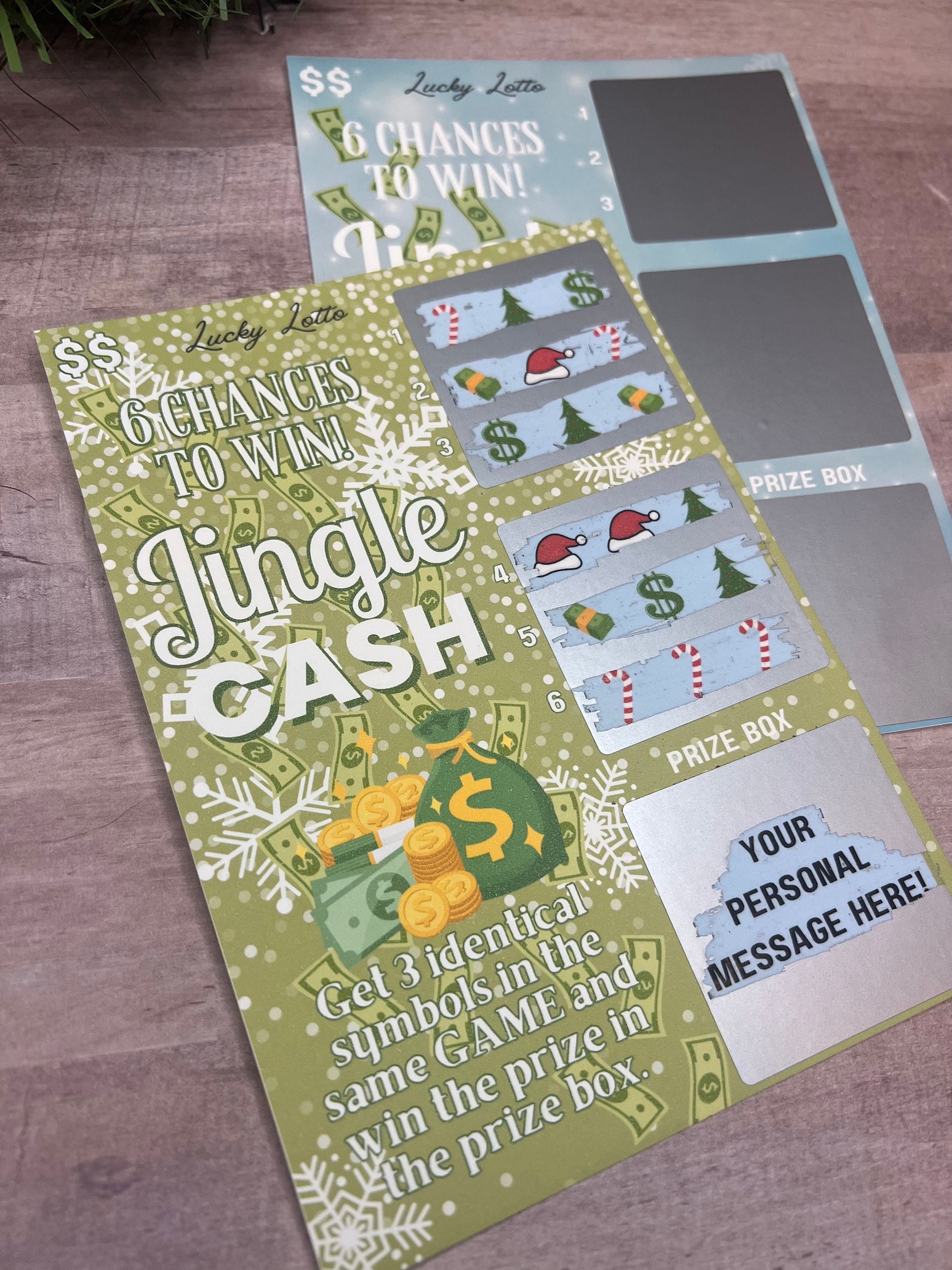 Jingle Scratch Ticket-- Christmas Scratch Card-Scratch Off Card-Secret Message-Baby Reveal Ideas-Secret Message Card-Surprise Trip Ticket