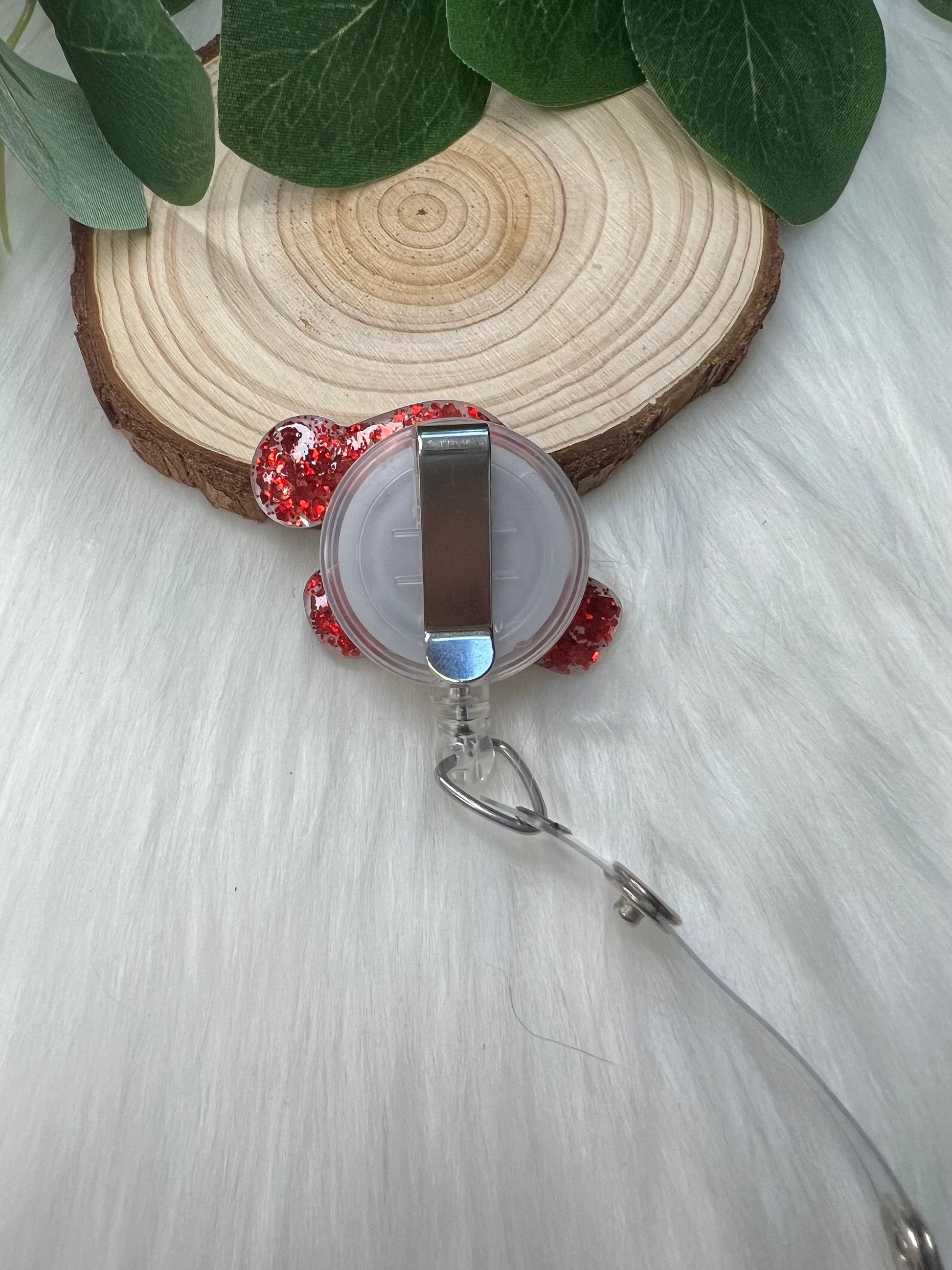 Chunky Red Santa Hat Badge Reel—Classic Christmas Badge Reel-Nurse Badge Reel-Winter Badge Reel-Festive Badge Reel-Stocking Stuffer