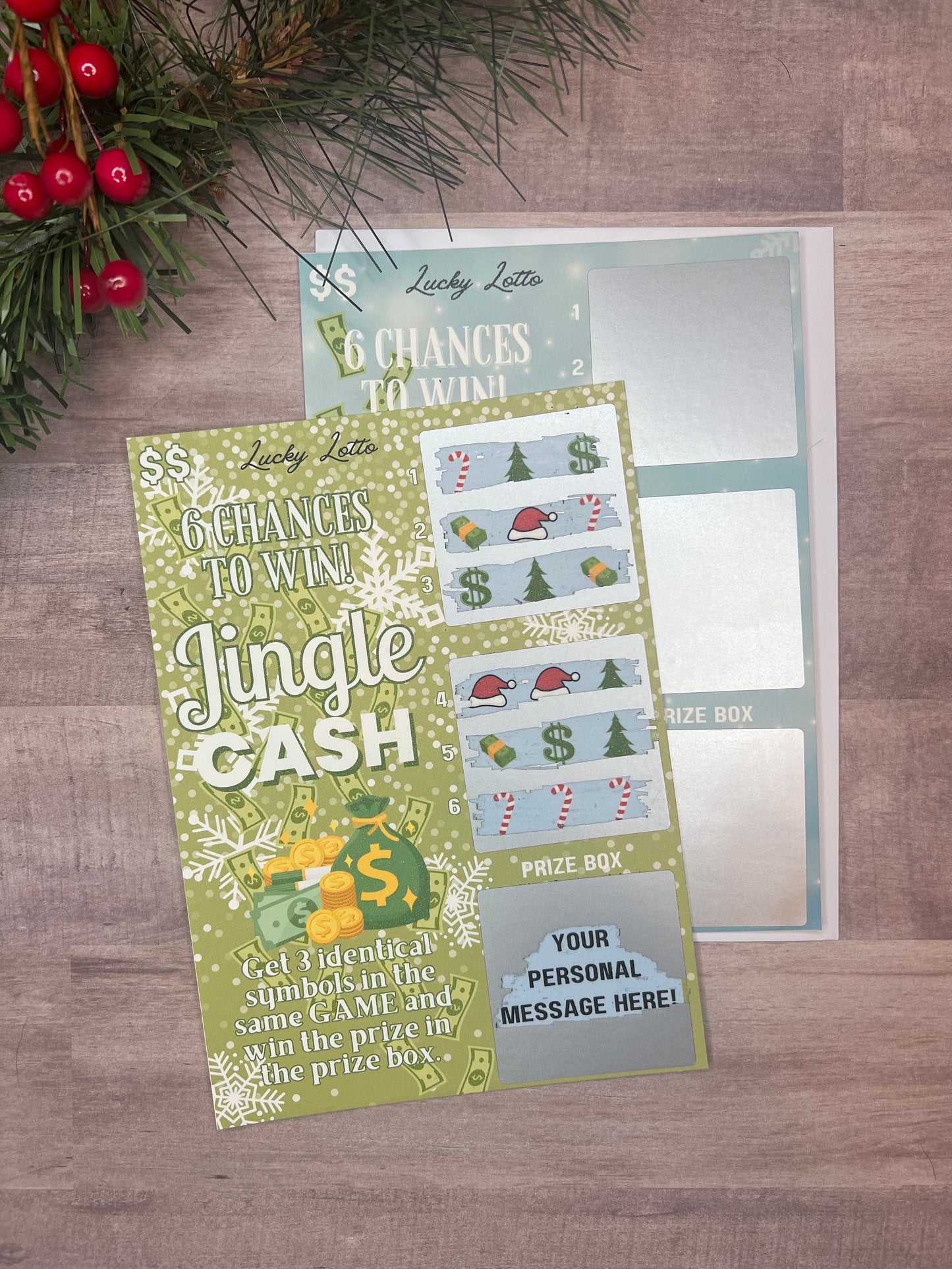 Jingle Scratch Ticket-- Christmas Scratch Card-Scratch Off Card-Secret Message-Baby Reveal Ideas-Secret Message Card-Surprise Trip Ticket