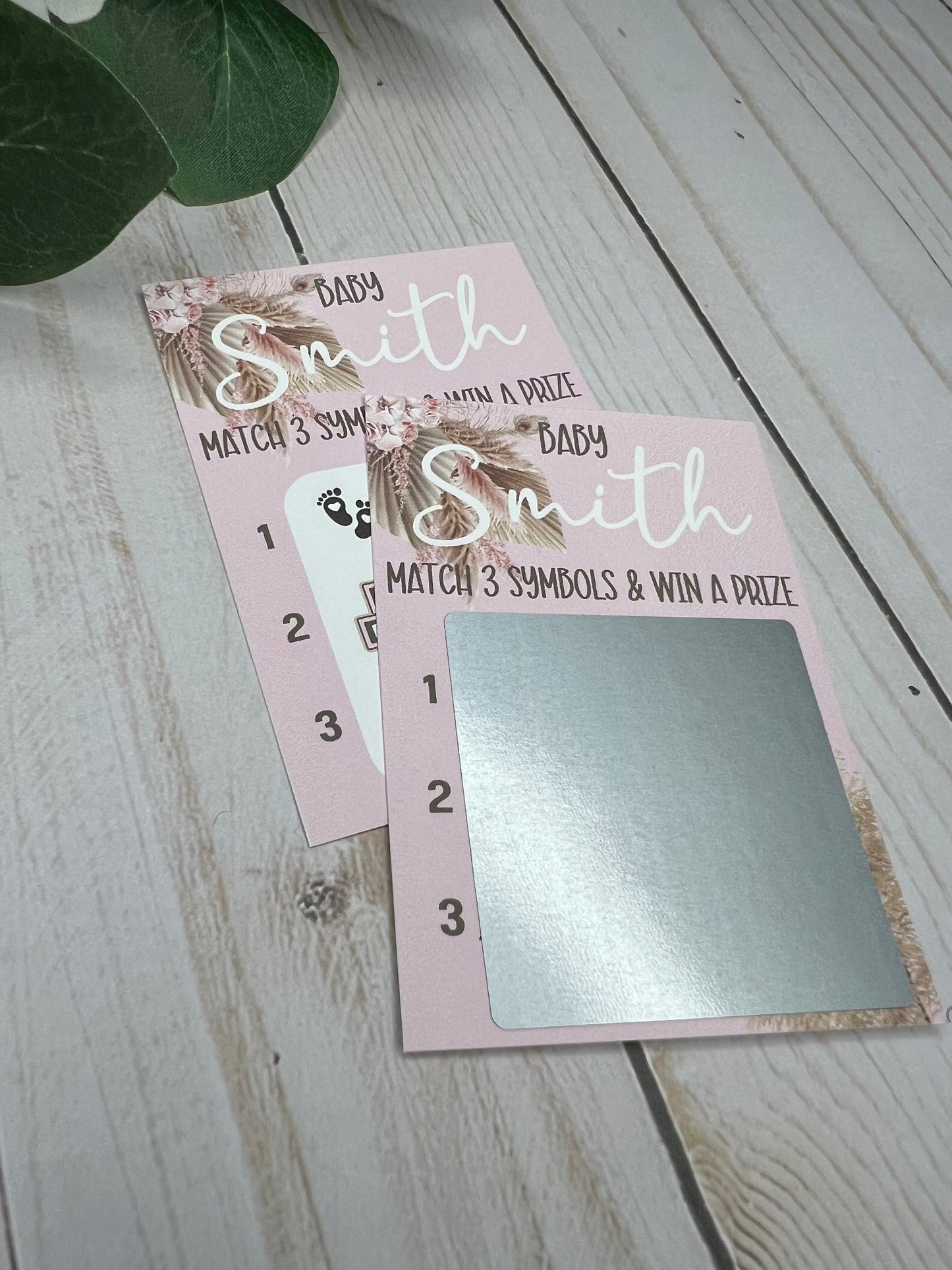 Boho Baby Girl Lotto Scratch Game-Custom Baby Lottery Game-Diaper Raffle Ticket-Baby Shower Reveal-Scratch Off Game-Pampas Grass Baby Shower