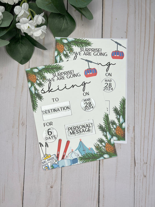 Ski Trip Scratch Off Vacation Reveal--Secret Message-Vacation Reveal-Surprise Trip Ticket-Family Trip 2024-Trip Reveal Puzzle-Spring Break