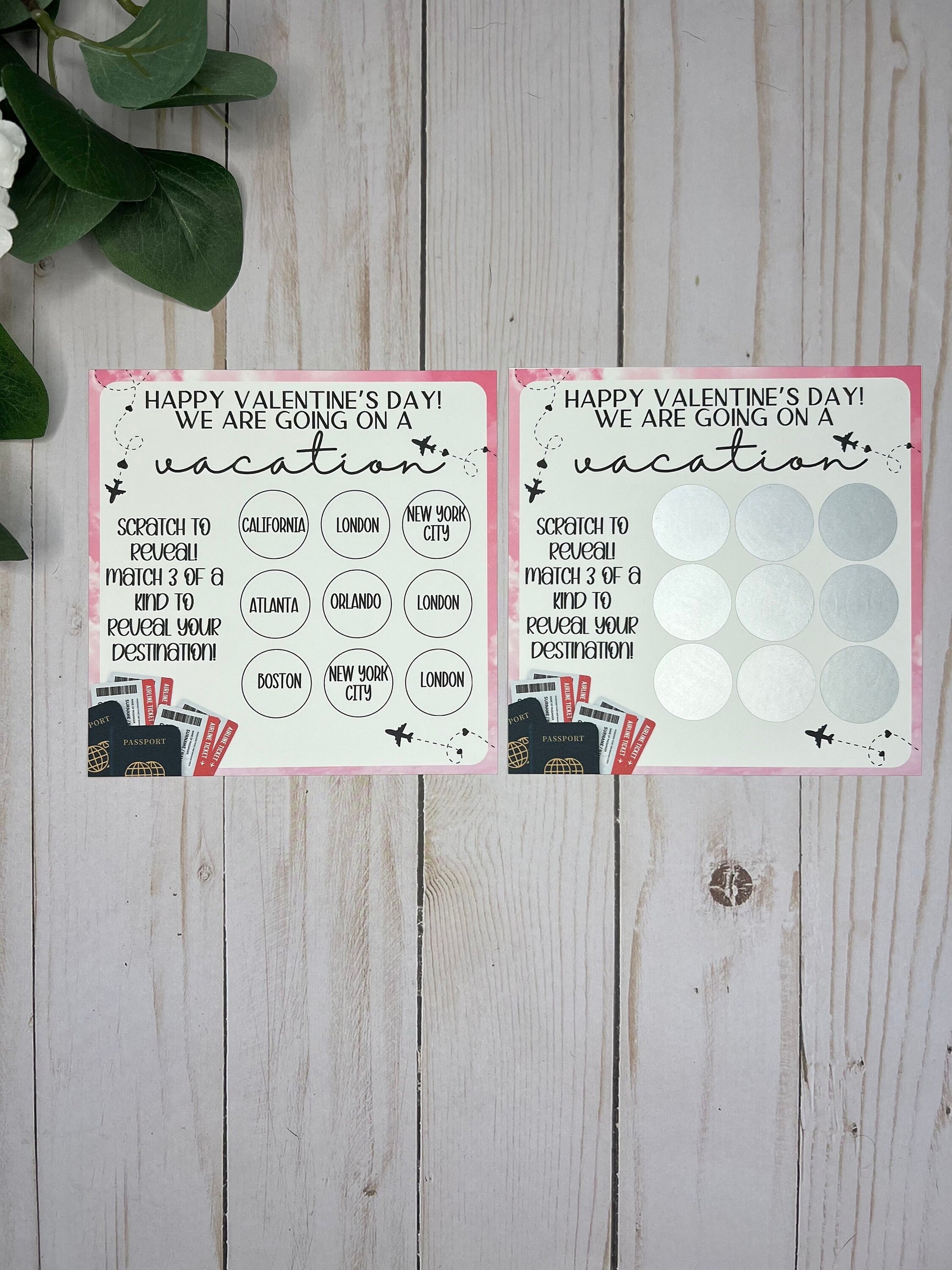 Valentine’s Travel Scratch and Match Vacation Reveal--Secret Message-Vacation Reveal-Surprise Trip Ticket-Couples Trip 2024