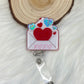 Heart Love Letter Badge Reel--Heart Badge Reel-Cupid Badge Reel-Love Day Coworker Gift-Valentine's Gift-Glitter Badge Reel-Nurse Badge Reel