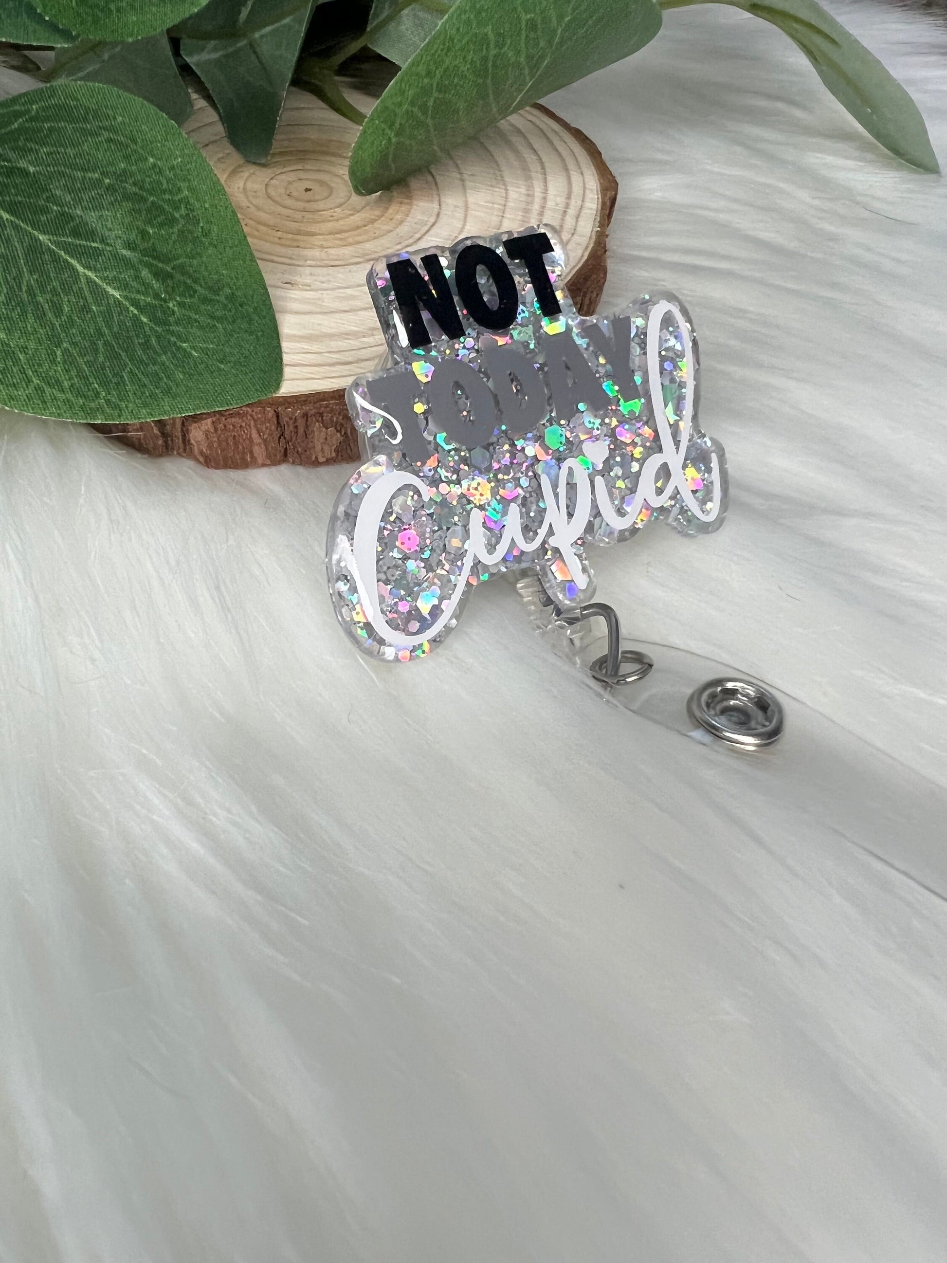 Anti Love Cupid Badge Reel--Funny Badge Reel-Cupid Badge Reel-Anti Valentines Gift-Valentine's Gift-Glitter Badge Reel-Nurse Badge Reel