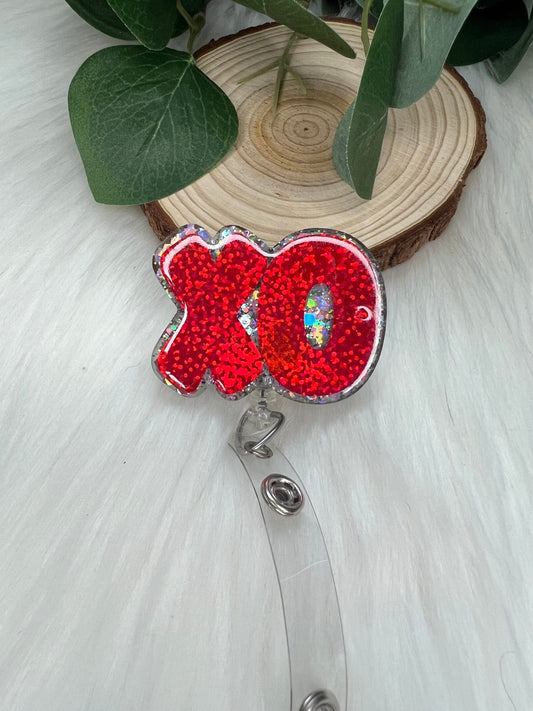 XO Love Badge Reel--Heart Badge Reel-Cupid Badge Reel-Love Day Coworker Gift-Valentine's Gift-Glitter Badge Reel-Nurse Badge Reel