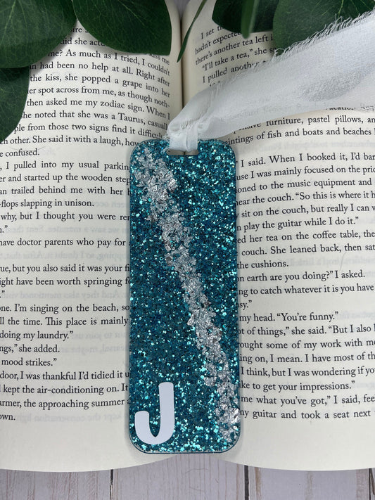 Custom Glitter and Foil Initial Bookmark--Book Lover Gift-Personalized Bookmark-Glitter Acrylic Bookmark-Gift for Readers-Cute Bookmark Gift