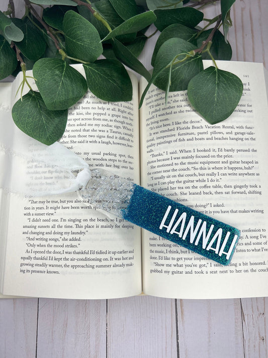 Custom Glitter and Foil Name Bookmark--Book Lover Gift-Personalized Bookmark-Glitter Acrylic Bookmark-Gift for Readers-Cute Bookmark Gift